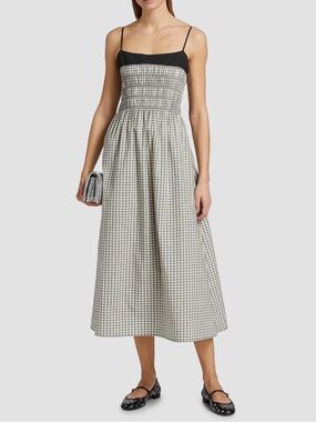 Rails Primrose Gingham Stretch-Cotton Midi-Dress